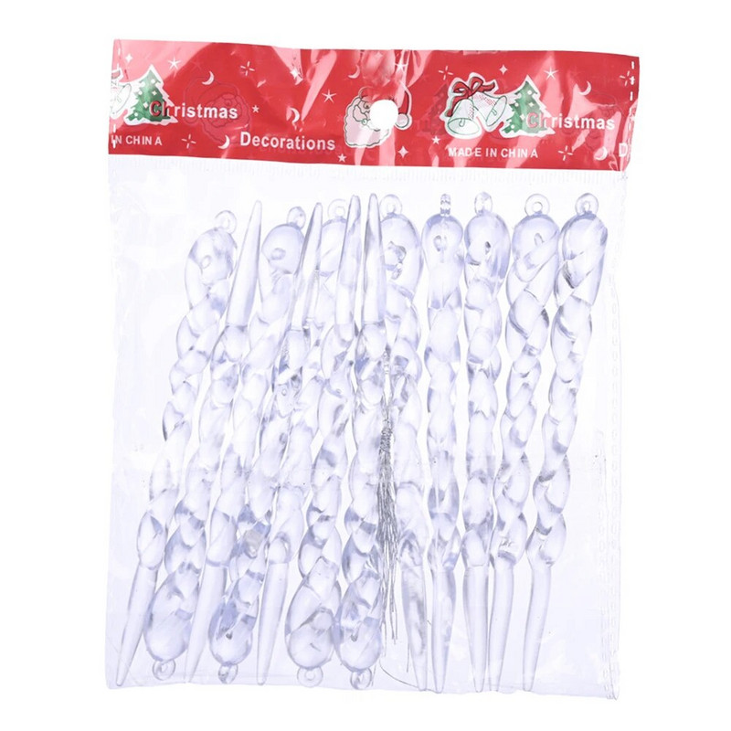 12PICES Jõulupidu tarned läbipaistvad jääpurikad ripats Jõulupuu kaunistus niit ripats puu kaunistused