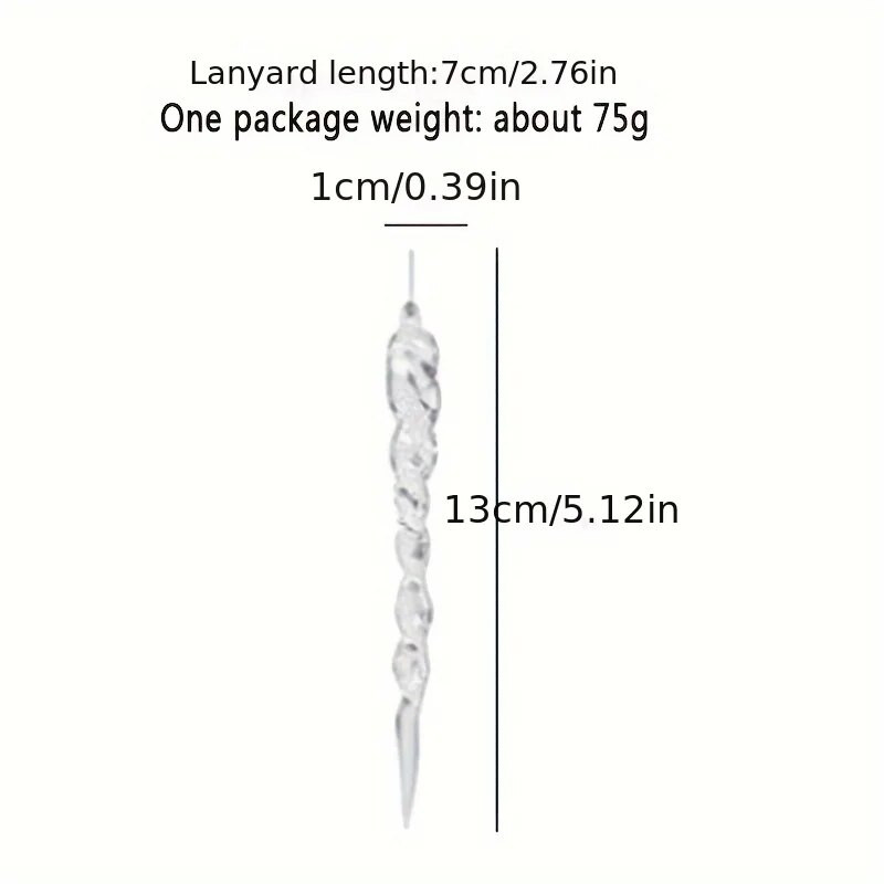 12PICES Jõulupidu tarned läbipaistvad jääpurikad ripats Jõulupuu kaunistus niit ripats puu kaunistused