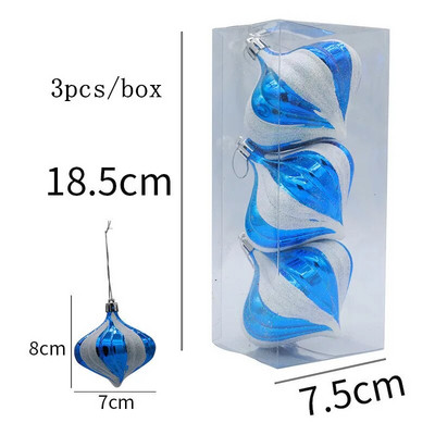 Ziemassvētku eglītes rotājums 8CM, 3gab