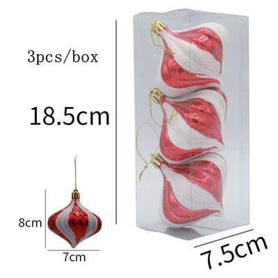 Ziemassvētku eglītes rotājums 8CM, 3gab