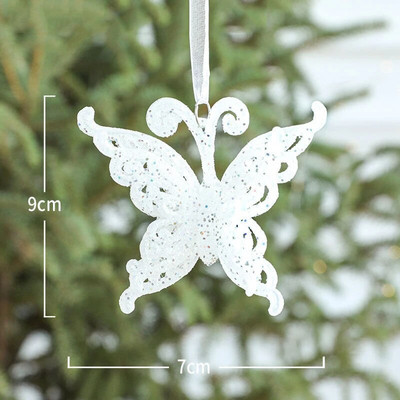 Ziemassvētku eglītes tauriņa rotājums Mājas Ziemassvētku ballīte Balts zvans kulons Kāzu rotājums Bērnu dāvana Ziemassvētku dekors