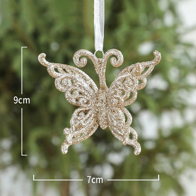 Ziemassvētku eglītes tauriņa rotājums Mājas Ziemassvētku ballīte Balts zvans kulons Kāzu rotājums Bērnu dāvana Ziemassvētku dekors