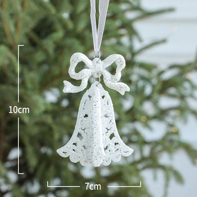 Ziemassvētku eglītes tauriņa rotājums Mājas Ziemassvētku ballīte Balts zvans kulons Kāzu rotājums Bērnu dāvana Ziemassvētku dekors