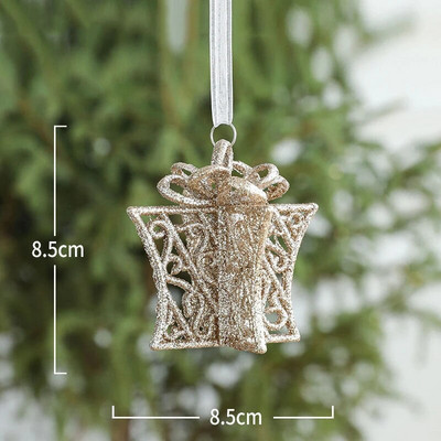 Ziemassvētku eglītes tauriņa rotājums Mājas Ziemassvētku ballīte Balts zvans kulons Kāzu rotājums Bērnu dāvana Ziemassvētku dekors