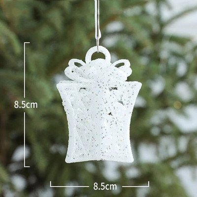 Ziemassvētku eglītes tauriņa rotājums Mājas Ziemassvētku ballīte Balts zvans kulons Kāzu rotājums Bērnu dāvana Ziemassvētku dekors