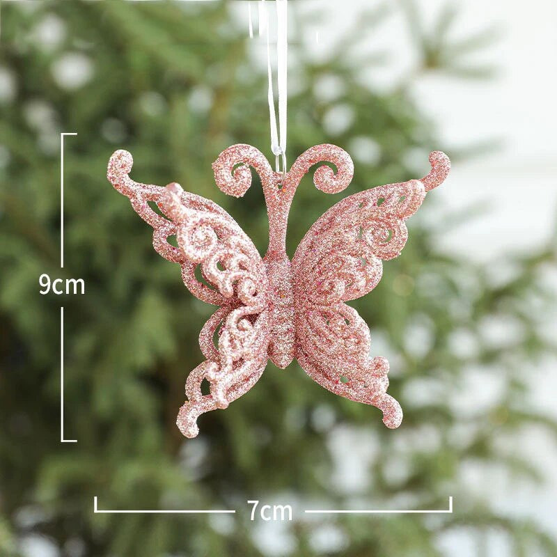 Ziemassvētku eglītes tauriņa rotājums Mājas Ziemassvētku ballīte Balts zvans kulons Kāzu rotājums Bērnu dāvana Ziemassvētku dekors