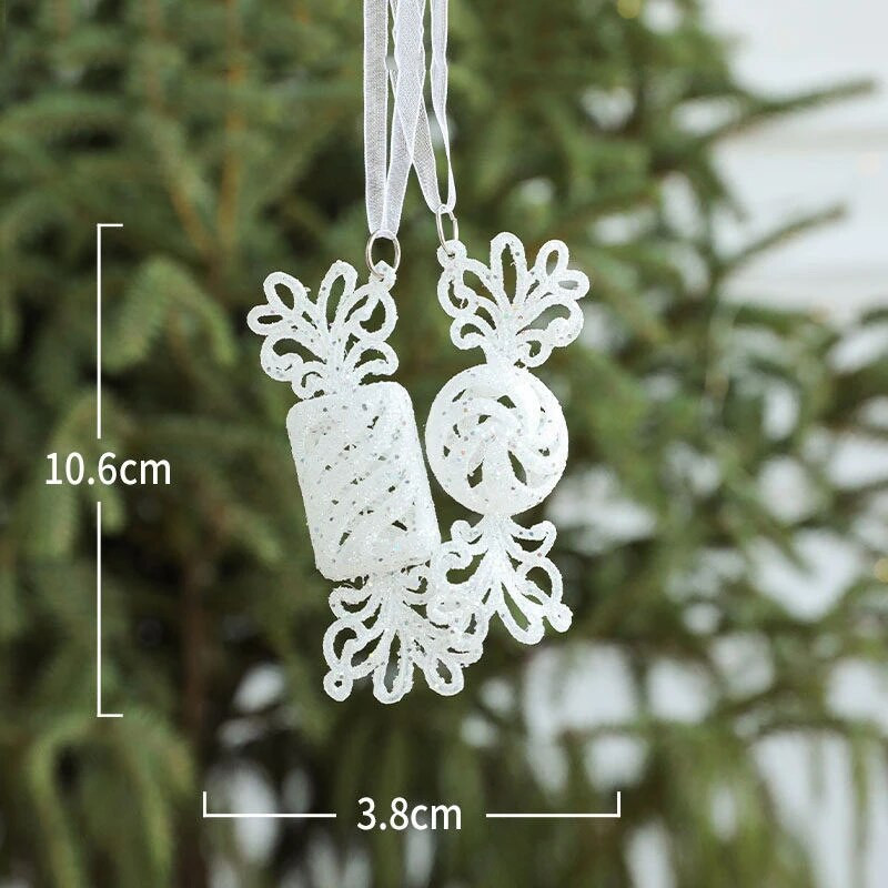 Ziemassvētku eglītes tauriņa rotājums Mājas Ziemassvētku ballīte Balts zvans kulons Kāzu rotājums Bērnu dāvana Ziemassvētku dekors