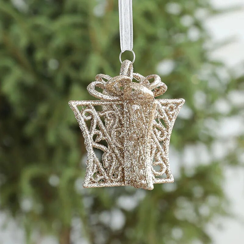 Ziemassvētku eglītes tauriņa rotājums Mājas Ziemassvētku ballīte Balts zvans kulons Kāzu rotājums Bērnu dāvana Ziemassvētku dekors