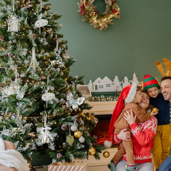 Акрилни висящи орнаменти за коледно дърво Елк Ангел Кукла Камбанка Висулка 2023 Весела Коледна украса за дома Коледа Нова Година 2024
