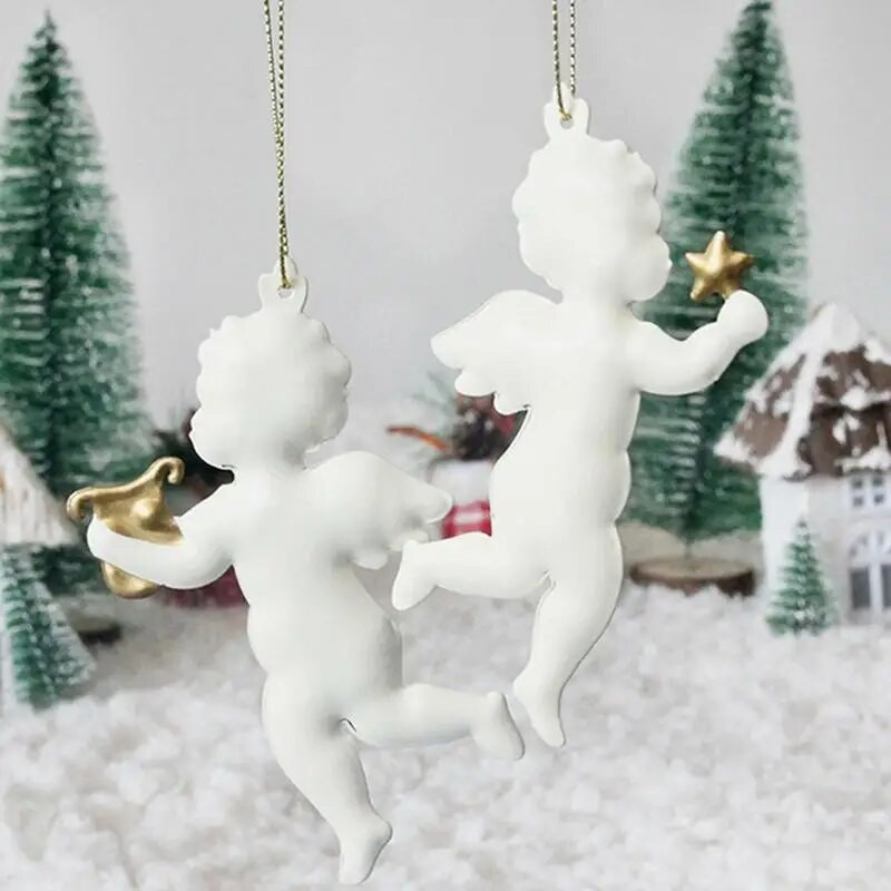 Újév 2023 Ajándék angyal karácsonyfa függő díszek Karácsonyi angyal baba dekoráció otthonra Noel Navidad 2023