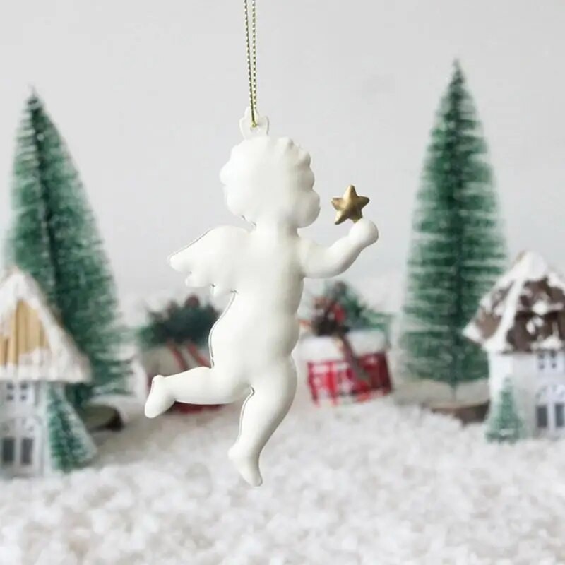 Újév 2023 Ajándék angyal karácsonyfa függő díszek Karácsonyi angyal baba dekoráció otthonra Noel Navidad 2023