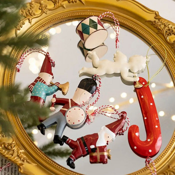 Коледна висулка Изискан войник Дядо Коледа Коледно дърво с форма на ангел Висящи орнаменти за празнична декорация