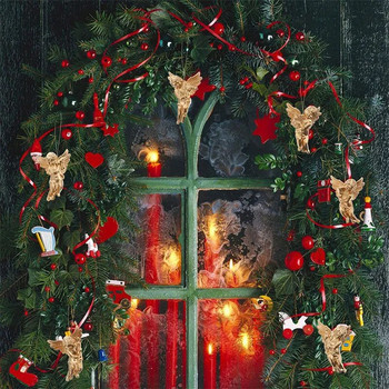 6 τμχ Χριστουγεννιάτικα στολίδια αγγέλου Διακοσμητικά χριστουγεννιάτικου δέντρου Κρεμαστά μενταγιόν Άγγελοι Χριστουγεννιάτικα στολίδια για το σπίτι DIY πάρτι