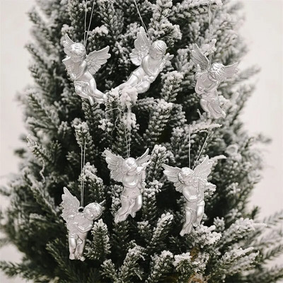 6db karácsonyi angyaldíszek karácsonyfadíszek függő medál angyalok karácsonyi akasztós dekorok otthoni barkácsbulihoz