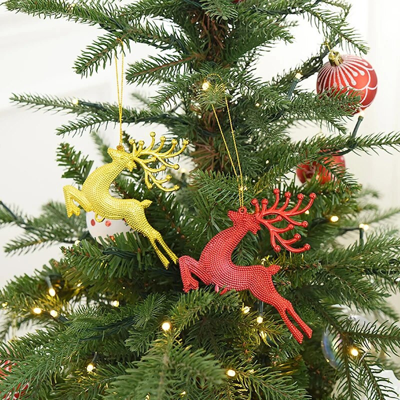 Plastmasas briežu kulons aļņa Ziemassvētku eglītes piekarināms rotājums Mājas dzimšanas dienas kūkas dekors Personalizēti kulonu ballīšu piederumi Jaungada dāvana