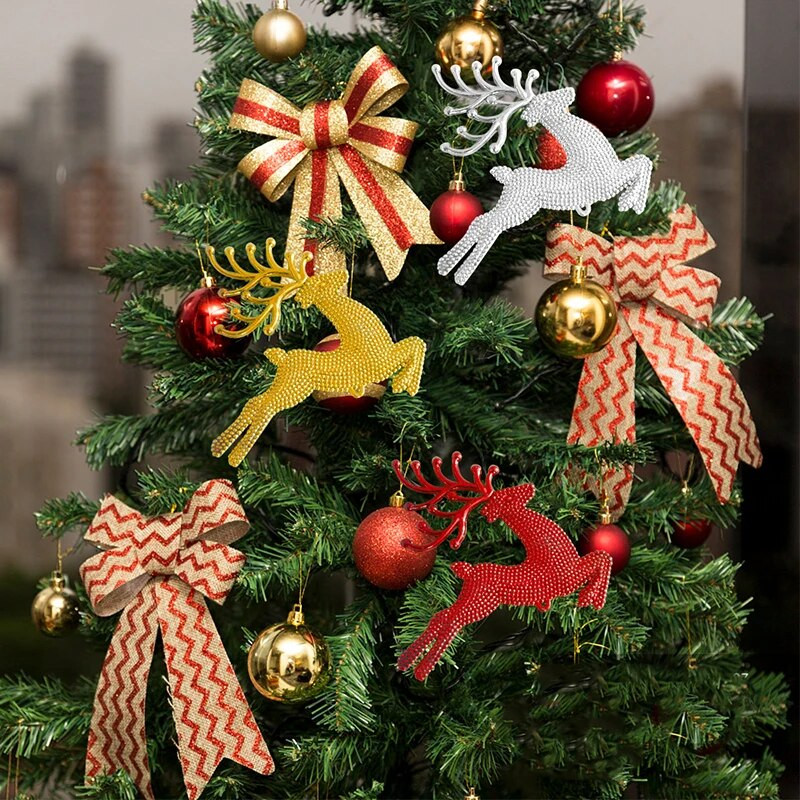 Plastmasas briežu kulons aļņa Ziemassvētku eglītes piekarināms rotājums Mājas dzimšanas dienas kūkas dekors Personalizēti kulonu ballīšu piederumi Jaungada dāvana