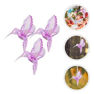 3 gab dekors Ziemassvētku eglītes griestu rotājums piekarināms putns Guļamistabas dekors putni modelēšana akrila kolibri kulonu dekors