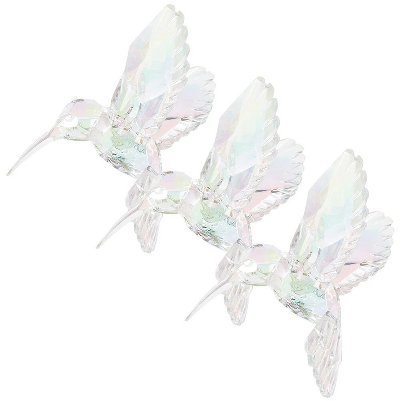 3 gab dekors Ziemassvētku eglītes griestu rotājums piekarināms putns Guļamistabas dekors putni modelēšana akrila kolibri kulonu dekors