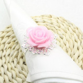 6db/10db Rózsa szalvéta gyűrű székcsat Születésnapi parti asztaldísz Esküvői ajándékok Karácsonyi vacsoraasztal szalvétatartók