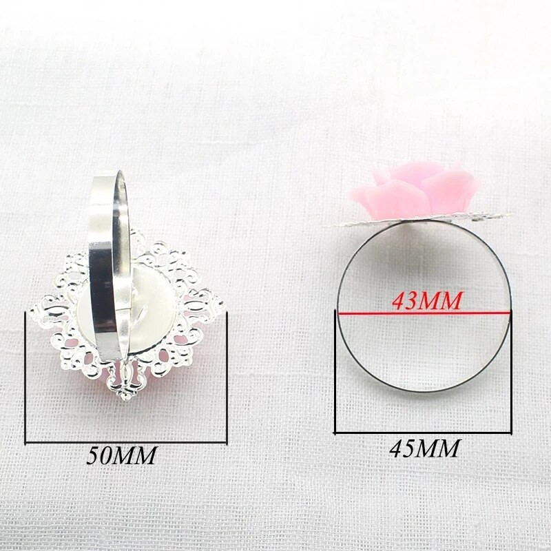 6db/10db Rózsa szalvéta gyűrű székcsat Születésnapi parti asztaldísz Esküvői ajándékok Karácsonyi vacsoraasztal szalvétatartók