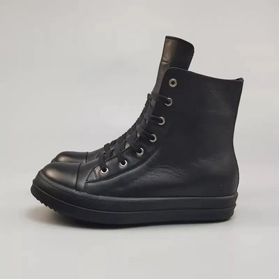 Jauns dizains  ādas puszābaki Vīriešu apavi ar augstu augšdaļu biezas zoles kedas vīriešu ikdienas elpojoši āra sporta zābaki 5C