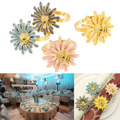 1Gb delikāts salvešu gredzens bišu ziedu formas dizains vakariņu galds salvete sprādzes turētājs kāzu banketu dekors