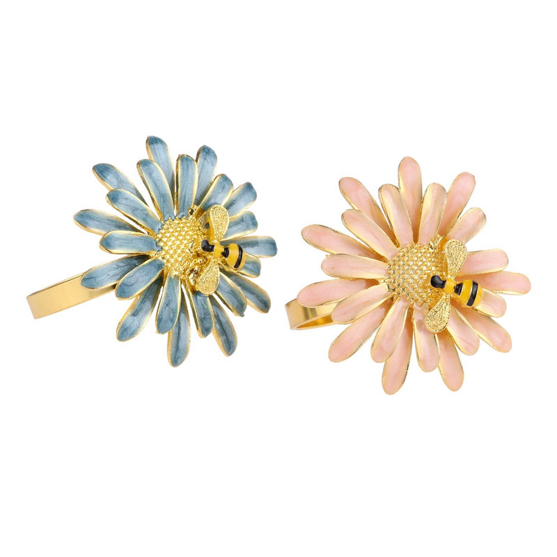 1Gb delikāts salvešu gredzens bišu ziedu formas dizains vakariņu galds salvete sprādzes turētājs kāzu banketu dekors