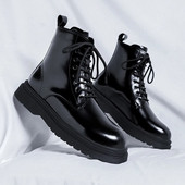 Panka stila motociklu zābaki vīriešiem augstas augšdaļas apavi āra trekingam vīriešiem pamata zābaki Britu stila melni ādas vīriešu puszābaki