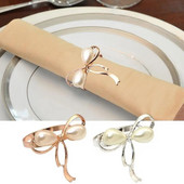 Pērļu salvešu gredzeni kāzu turētājs krelles salvešu turētājs loka mezgla forma salvete sprādze Ēdamistabas galda dekorēšana salvešu turētāji