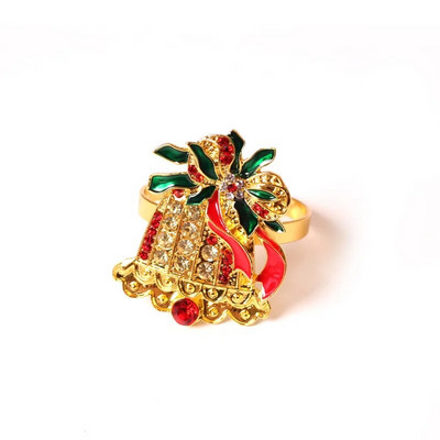 6GAB Ziemassvētku salvešu gredzeni Ziemassvētku eglīšu vainagsSniegpārslu salvešu turētājs Metāla ziemeļbrieža auduma gredzens kāzu mājas galda dekorēšanai