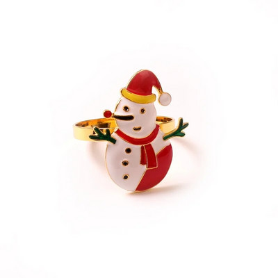 6GAB Ziemassvētku salvešu gredzeni Ziemassvētku eglīšu vainagsSniegpārslu salvešu turētājs Metāla ziemeļbrieža auduma gredzens kāzu mājas galda dekorēšanai