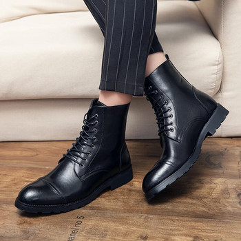 Νέες ανδρικές μπότες Classic Fashion Lace Up Μαύρο Καφέ Χοντρό Σόλα American Retro Μποτάκια Αστραγάλου Δωρεάν αποστολή Μέγεθος 38-48