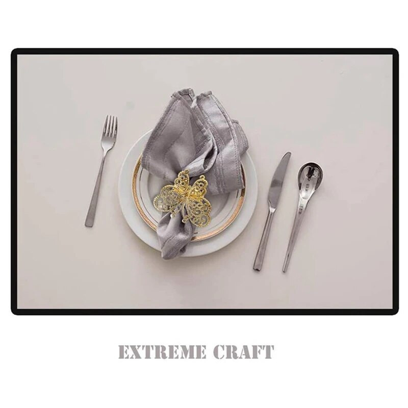 6 gab Butterfly salvešu gredzens, salvešu gredzenu turētāji kāzu brīvdienām Valentīndienas Ziemassvētku ballītes vakariņu galda dekorēšanai