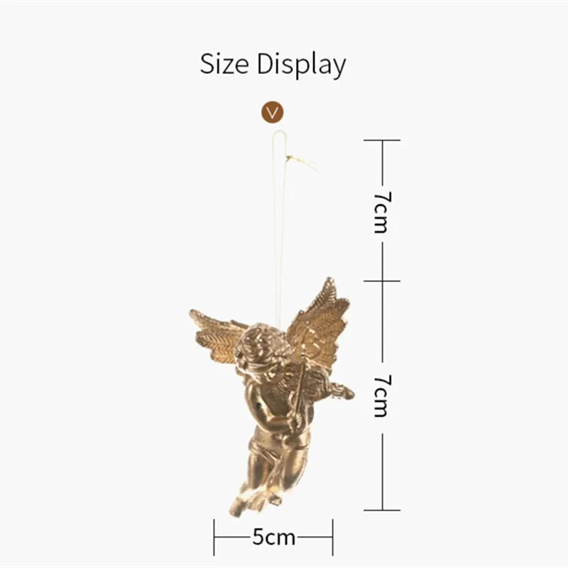 6gab Ziemassvētku zelta sudraba eņģeļu kulons 2023. gada Ziemassvētku ballītes noformējums Ziemassvētku eglīšu rotājumi, piekaramie rotājumi Jaungada dāvanas