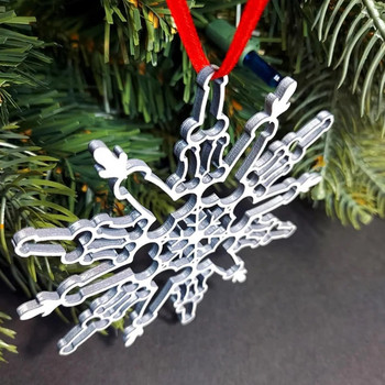 Αστεία μενταγιόν νιφάδα χιονιού μεταλλικό/πλαστικό στολίδι για κρεμαστό χριστουγεννιάτικο δέντρο Διακόσμηση σπιτιού Μονό μενταγιόν για πάρτι Χριστούγεννα Navidad 2023