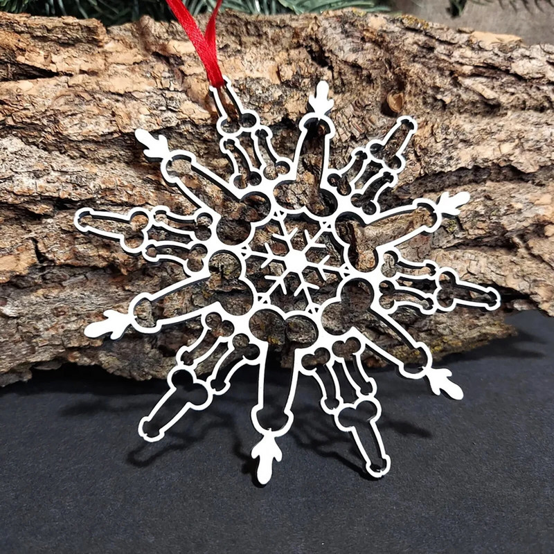 Smieklīgs sniegpārsliņu kulons no metāla/plastmasas Ziemassvētku eglītes piekarināms rotājums mājas dekorēšanai vienas ballītes kulons Ziemassvētku navidad 2023