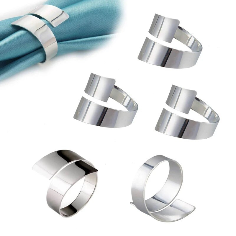 12Gb Tērauda Krāsa Metāla Galda Dekora Salvešu Gredzenu Turētājs Atspere Kāzu Iekārtošanai