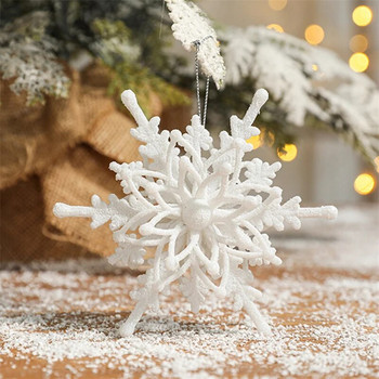 1 PC Коледни висулки Коледно дърво Елк Снежинка Орнаменти Домашен висящ декор Коледно парти Новогодишен подарък за деца