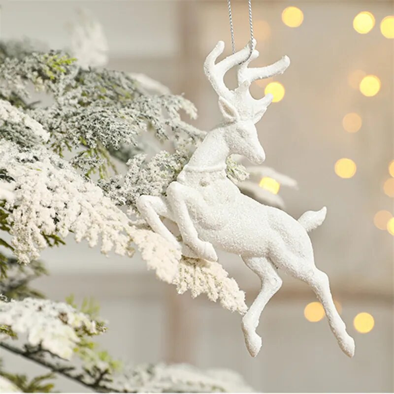 1 dators Ziemassvētku kuloni Ziemassvētku eglītes aļņa sniegpārsliņas rotājumi Mājas iekarināmie dekori Ziemassvētku ballīte Jaungada dāvana bērniem