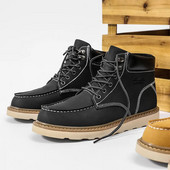 Νέα Trend Ανδρικές Μπότες Μαύρα Αθλητικά Παπούτσια Outdoor Fashion High Top Casual Δερμάτινα Street Boots Ανδρικά Chelsea Boots Ανδρικά Botas Hombre