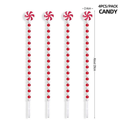 4gab Candy Cane Ziemassvētku rotājumi Zvani konfektes Kuloni Koks Ziemassvētku rotājumi Mājas dekors Noels Dāvanas Navidad ballīšu piederumi
