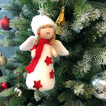 Коледна украса Плюшен ангел Момиче Кукла Висулка Коледно дърво Висящи орнаменти Нова година 2023 Коледен подарък Консумативи за играчки