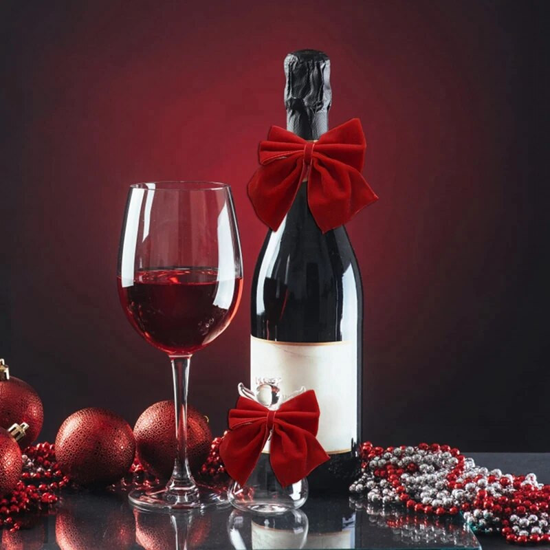 8 Κόκκινα δαχτυλίδια για χαρτοπετσέτα με φιόγκο, βελούδινο φιόγκο Χριστουγεννιάτικη θήκη για χαρτοπετσέτα με πόρπη διακόσμηση για το Χριστουγεννιάτικο γιορτινό δείπνο ανθεκτικό