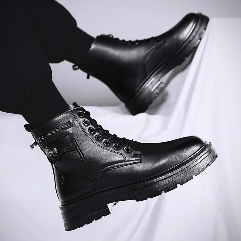 2023 m. madingi korėjietiški vyriški juodi rudens ir žiemos lauko patogūs vyriški klasikinio dizaino madingi vyriški batai