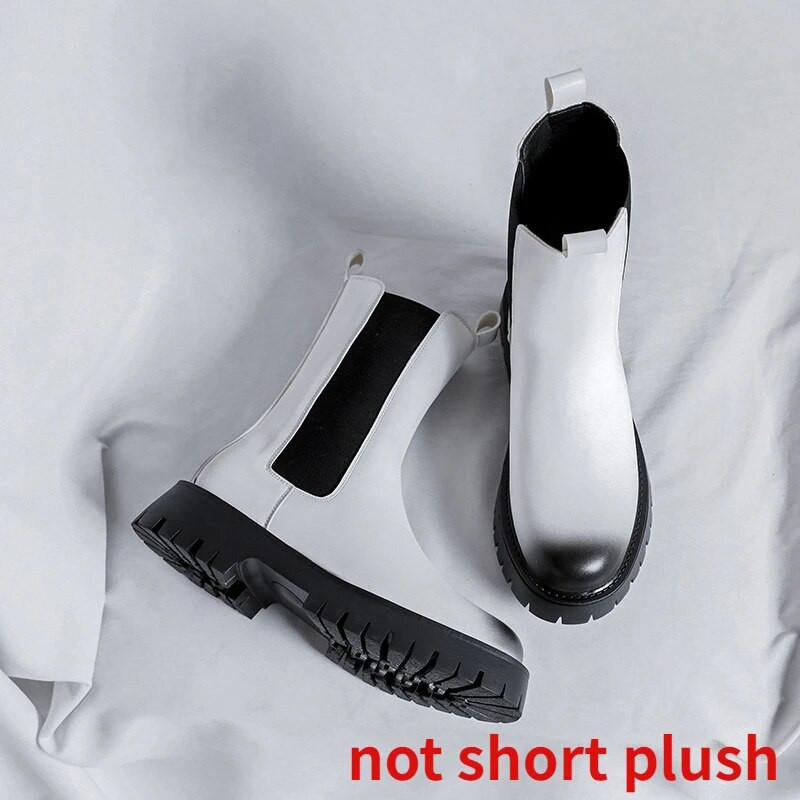 Italiano Chelsea Boots Vīriešu ādas apavi vīriešiem Platformas zābaki Stivali Werkschoenen Casuales Ikdienas apavi vīriešiem Zapato Hombre