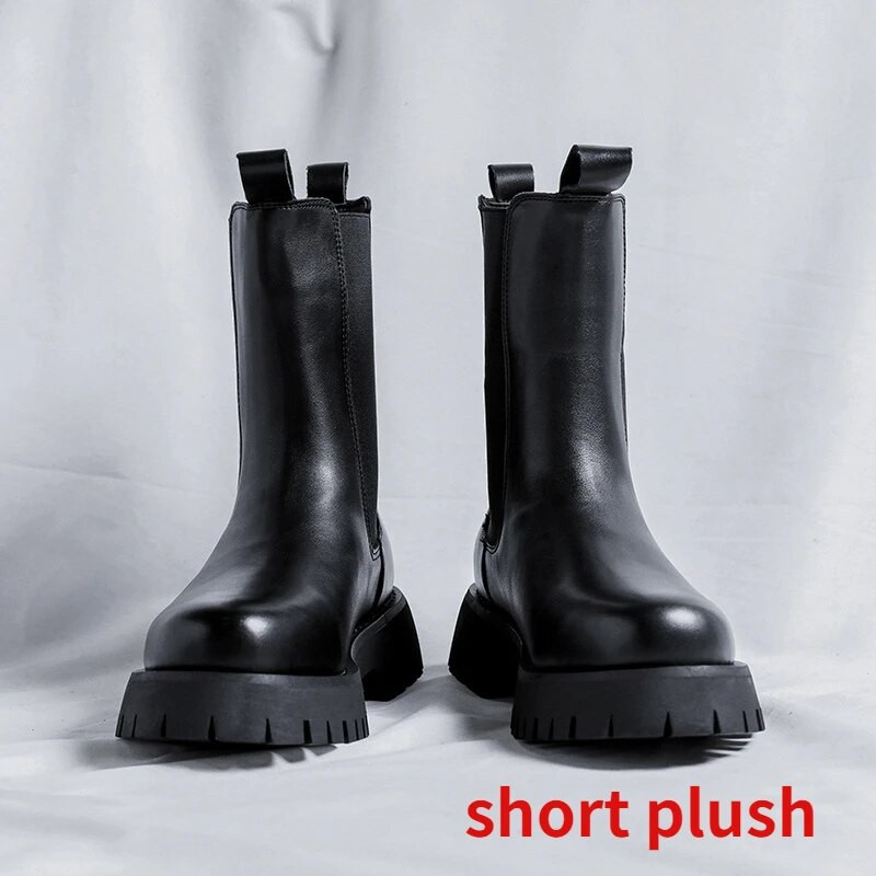 Italiano Chelsea Boots Vīriešu ādas apavi vīriešiem Platformas zābaki Stivali Werkschoenen Casuales Ikdienas apavi vīriešiem Zapato Hombre