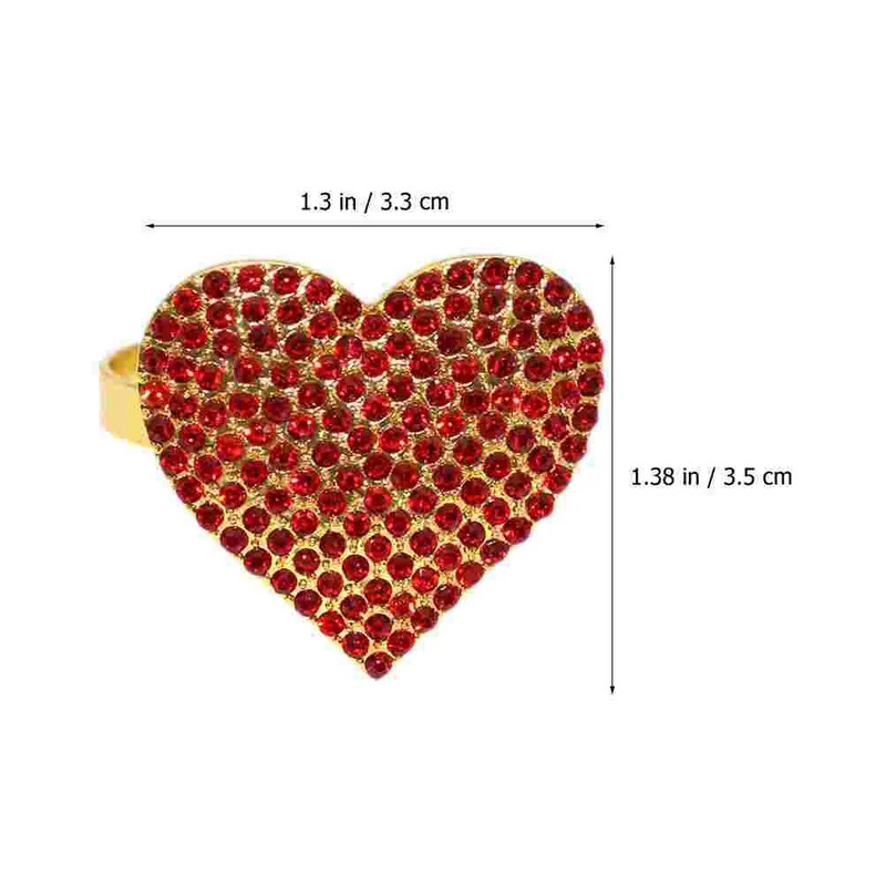 4 τεμάχια Love Nanpkin Ring Holder Festival Δαχτυλίδια σε σχήμα καρδιάς Επιτραπέζιο Serviette Διακοσμητικό πάρτι με πόρπη από κράμα