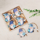 Navidad 2023 Crăciun 4-12 buc. Gnome Brad din lemn Pandantive Ornamente Revelion 2024 Cadou Decoratiuni de Craciun pentru casa Natal Noel Deco