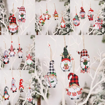Navidad 2023 Χριστουγεννιάτικα 4-12 τμχ Gnome Ξύλινα μενταγιόν από δέντρο Στολίδια Πρωτοχρονιά 2024 Δώρο Χριστουγεννιάτικα Διακοσμητικά για το σπίτι Natal Noel Deco