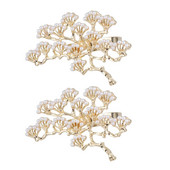 2 gab Crystal Ab Rhinestones banketu salvešu turētājs Gredzens priedes formas vakariņu restorāns